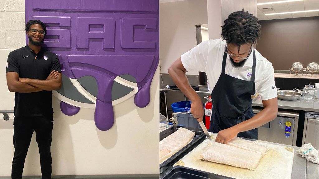 Damarious Borden preparing food for professional athletes