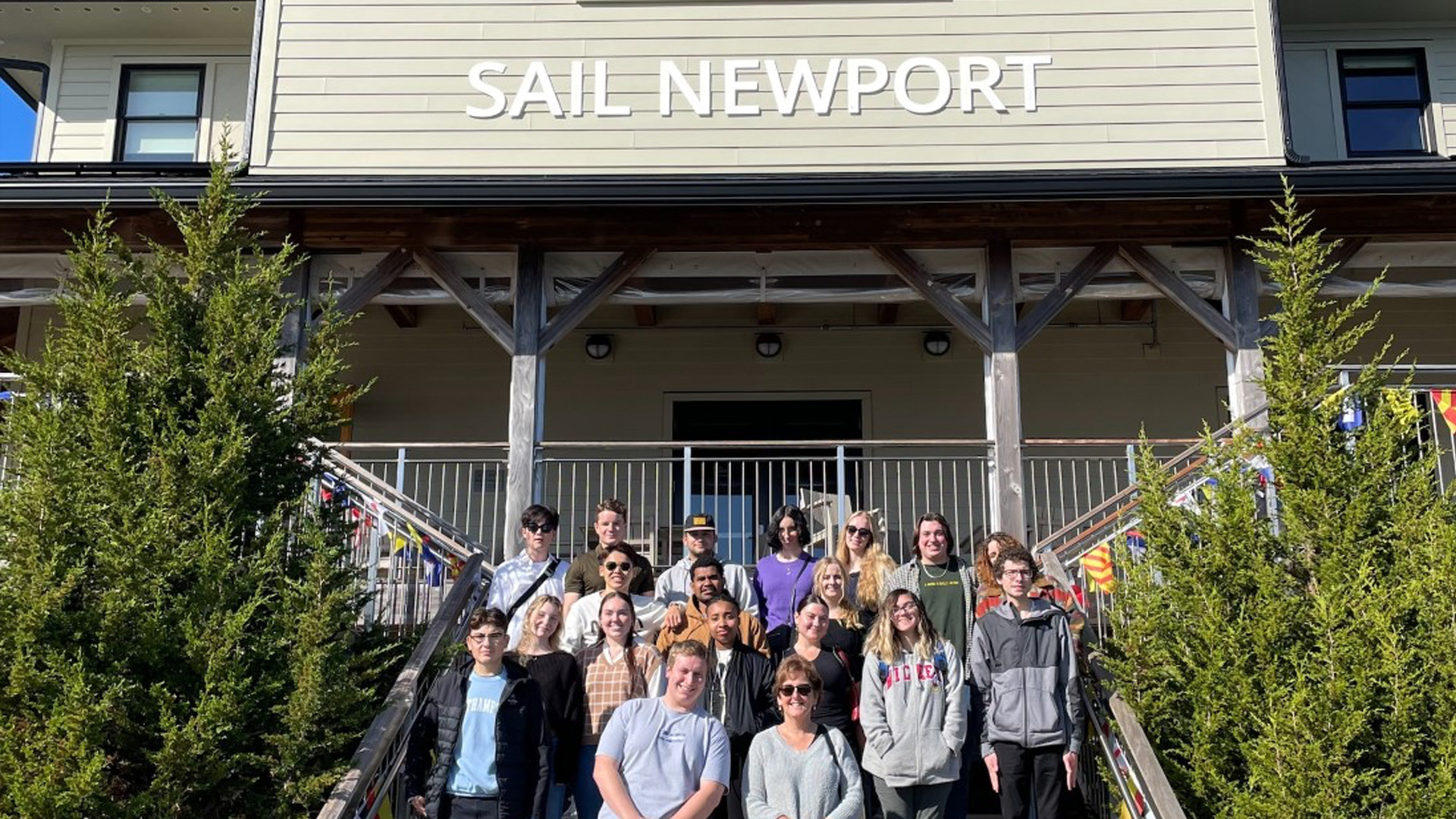 Students outside Sail Newport
