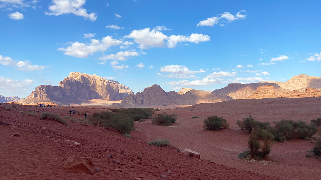 The mountains of Jordan with a blue sky