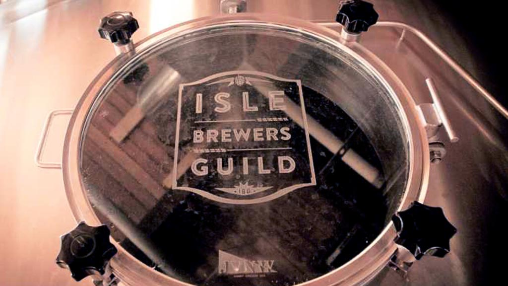 closeup photo of the Isle Brewers Guild logo