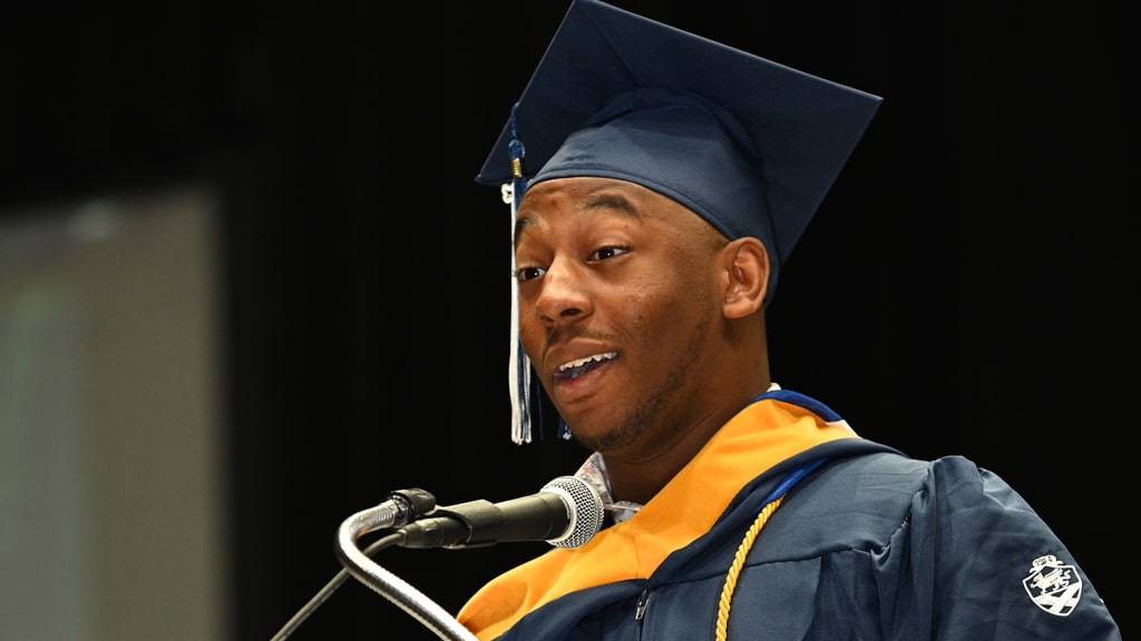 Charlotte student speaker Jay McCollar '23