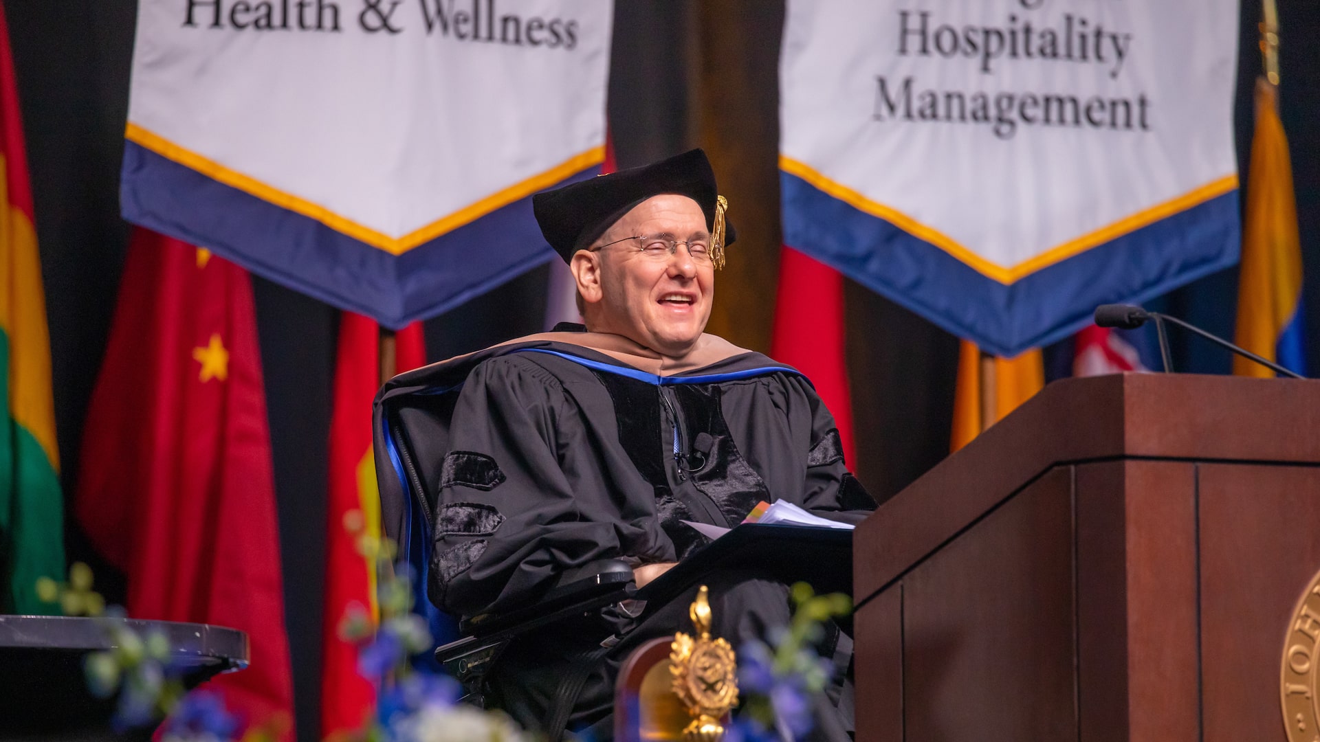 the Honorable James Langevin '23 Hon. DBA speaking at Providence Graduate Commencement.