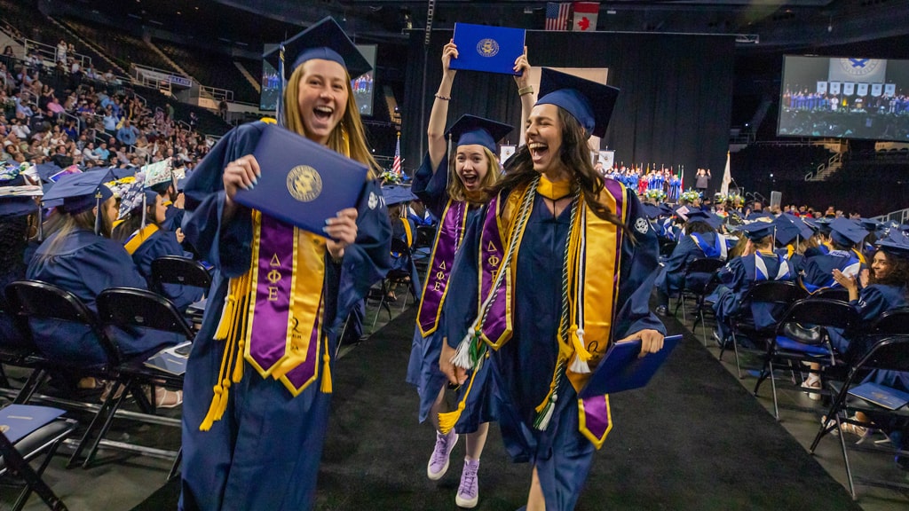 Trio of jubilant graduates.