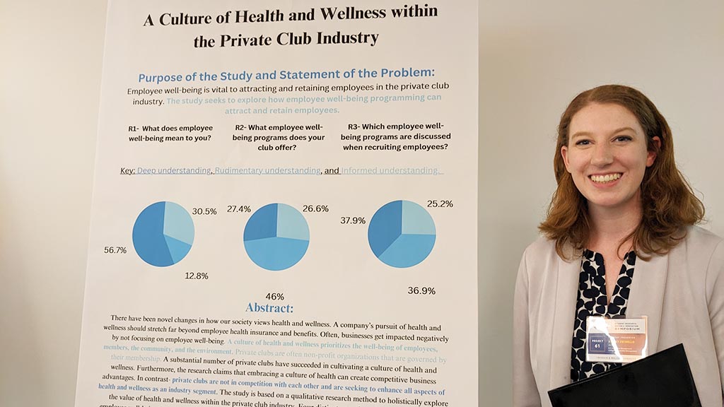 Ashley Zechello '24 shares her health in hospitality research that's being published in an industry magazine