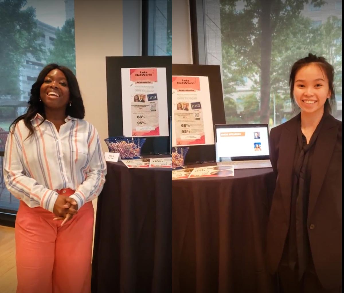 Vanessa Beke '23 and Yen Tran '23 presenting their project on professionalism