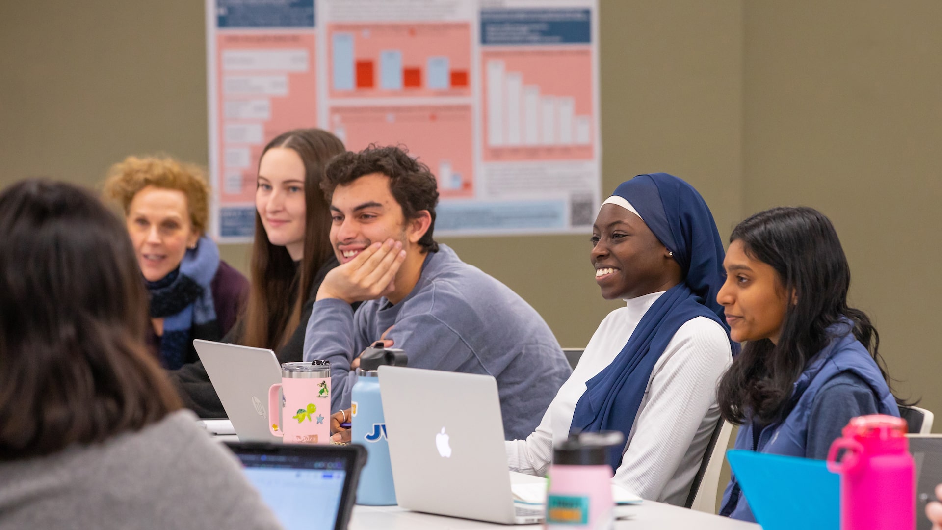 URC fellows meet in the Center for Student Research & Interdisciplinary Collaboration.