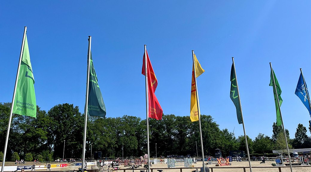 Flags by the riding arena