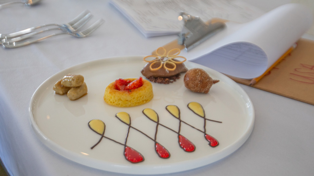 a photo of the fancy dessert created by Taylor DiBiase for the Future Food Competition
