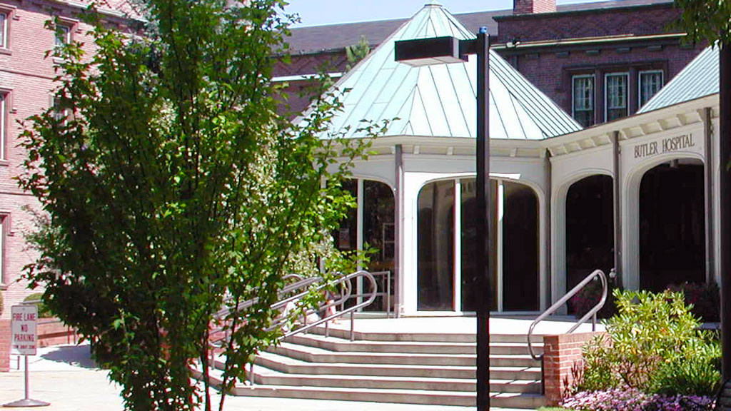 a photo of the entrance to Butler Hospital