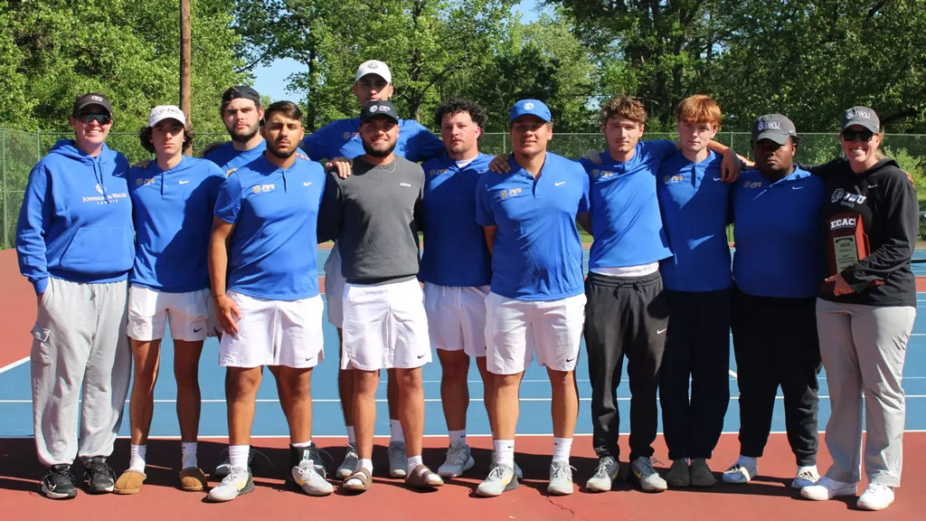 photo of members of the JWU Charlotte men's tennis 2025 competitors