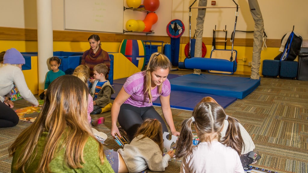 Occupational Therapy students working with children