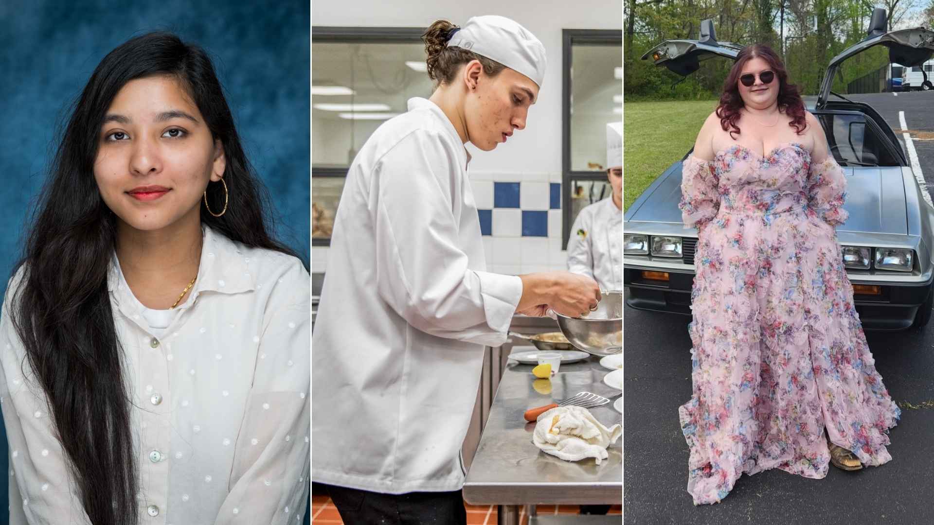 Photo collage of Sabina Darjee, Logan Vidal and Ashley Hart