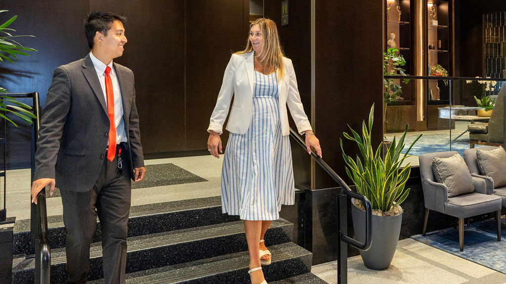 General Manager Jennifer Curtin '13 and Operations Manager Yunwoo Tim Chung ’16, ’19 MBA