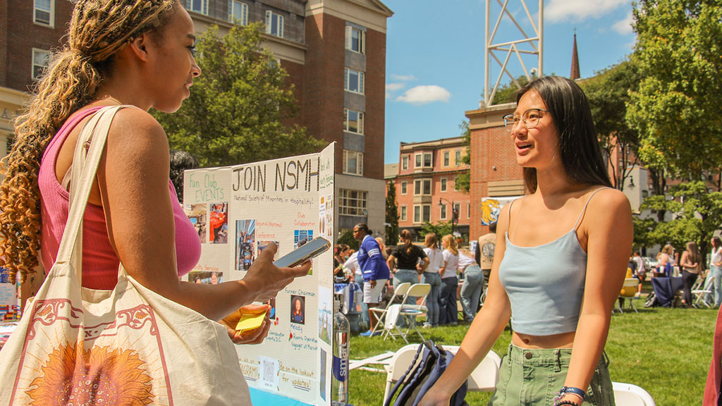 Students talking at Involvement Fest