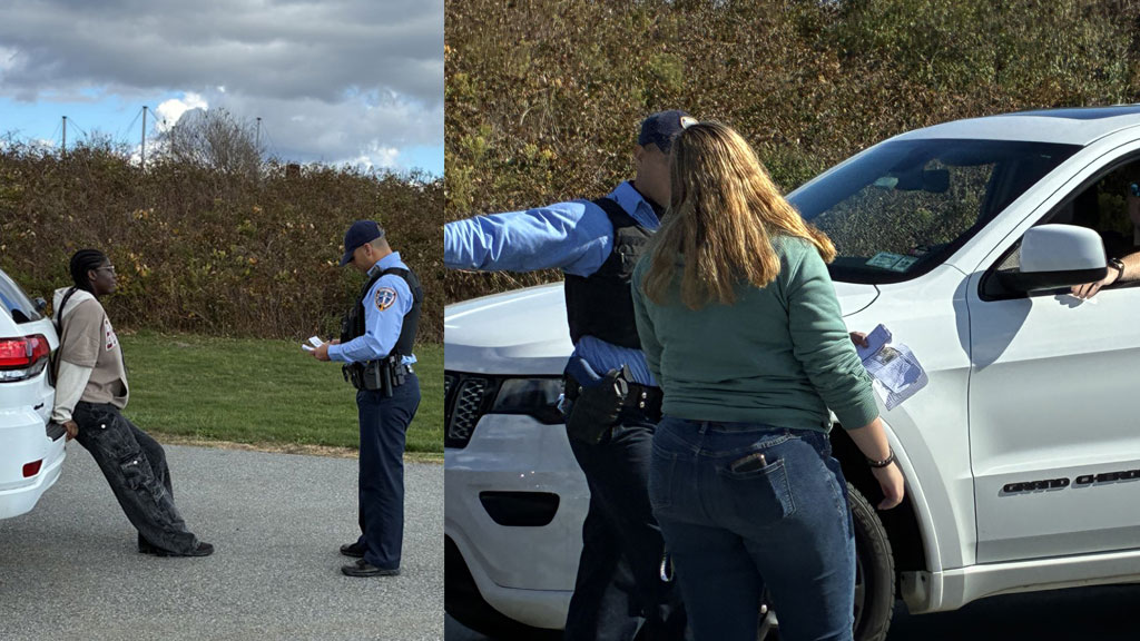 a collage showing two different role-playing scenarios at Camp Varnum