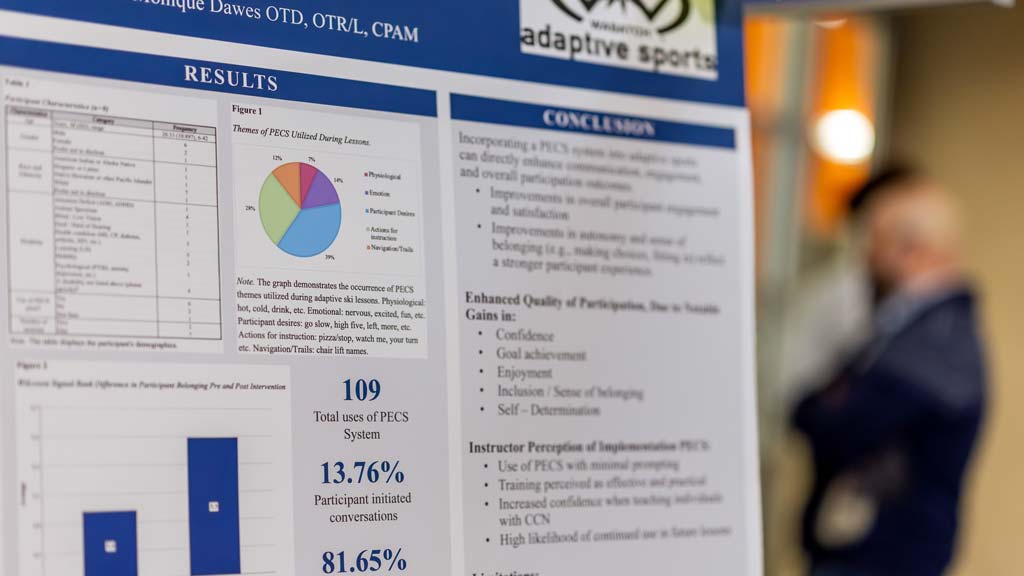 Close up of a student's research poster