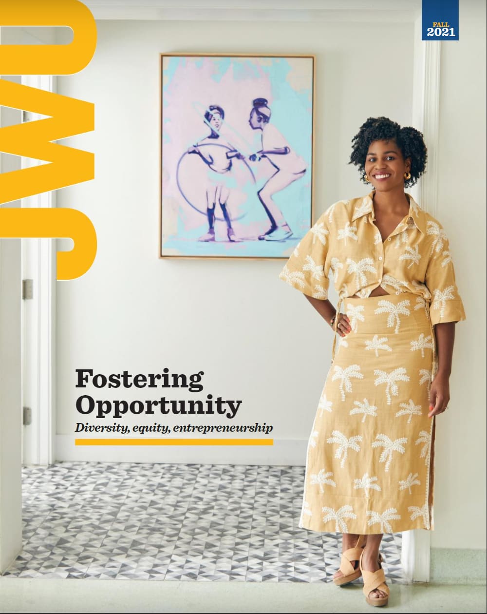 JWU Magazine cover of the Fall 2021 issue.