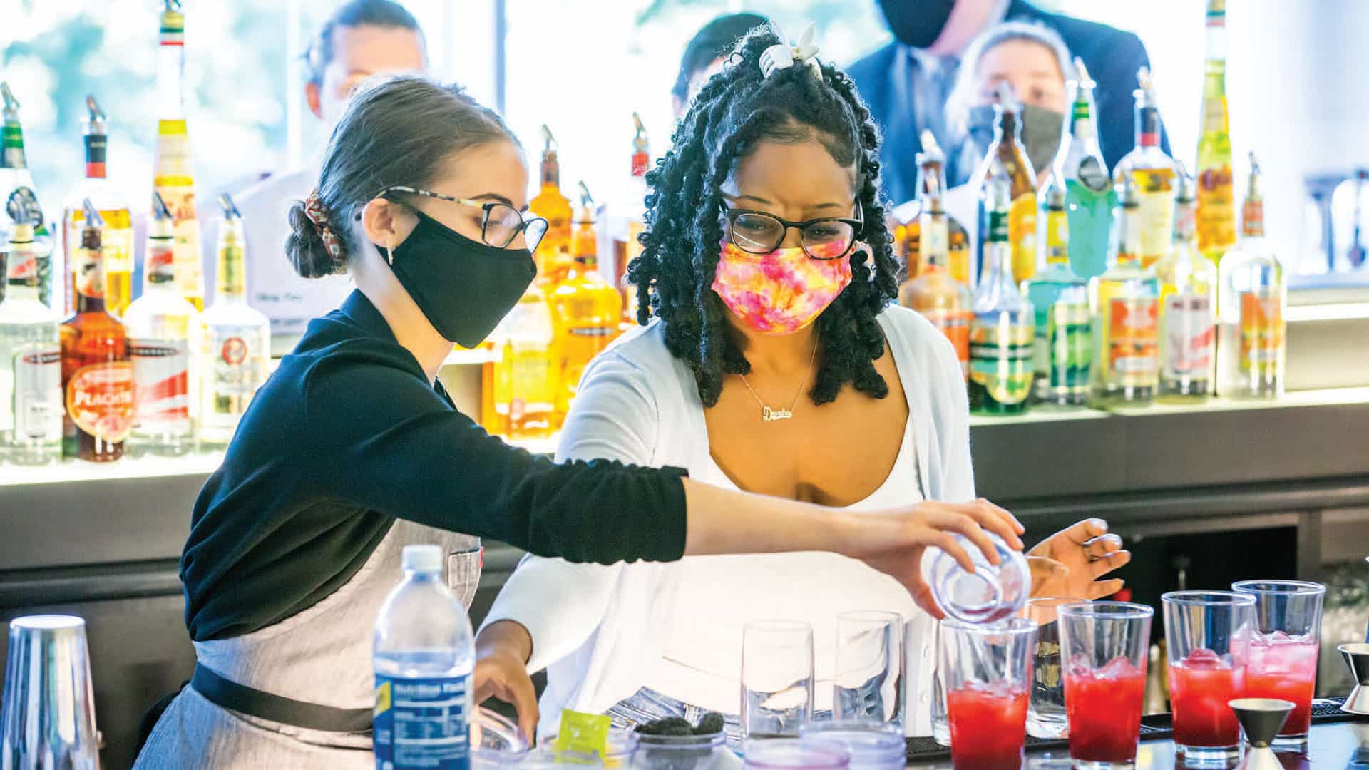 Students at a Bigelow Tea Craft Cocktail Recipe Contest.