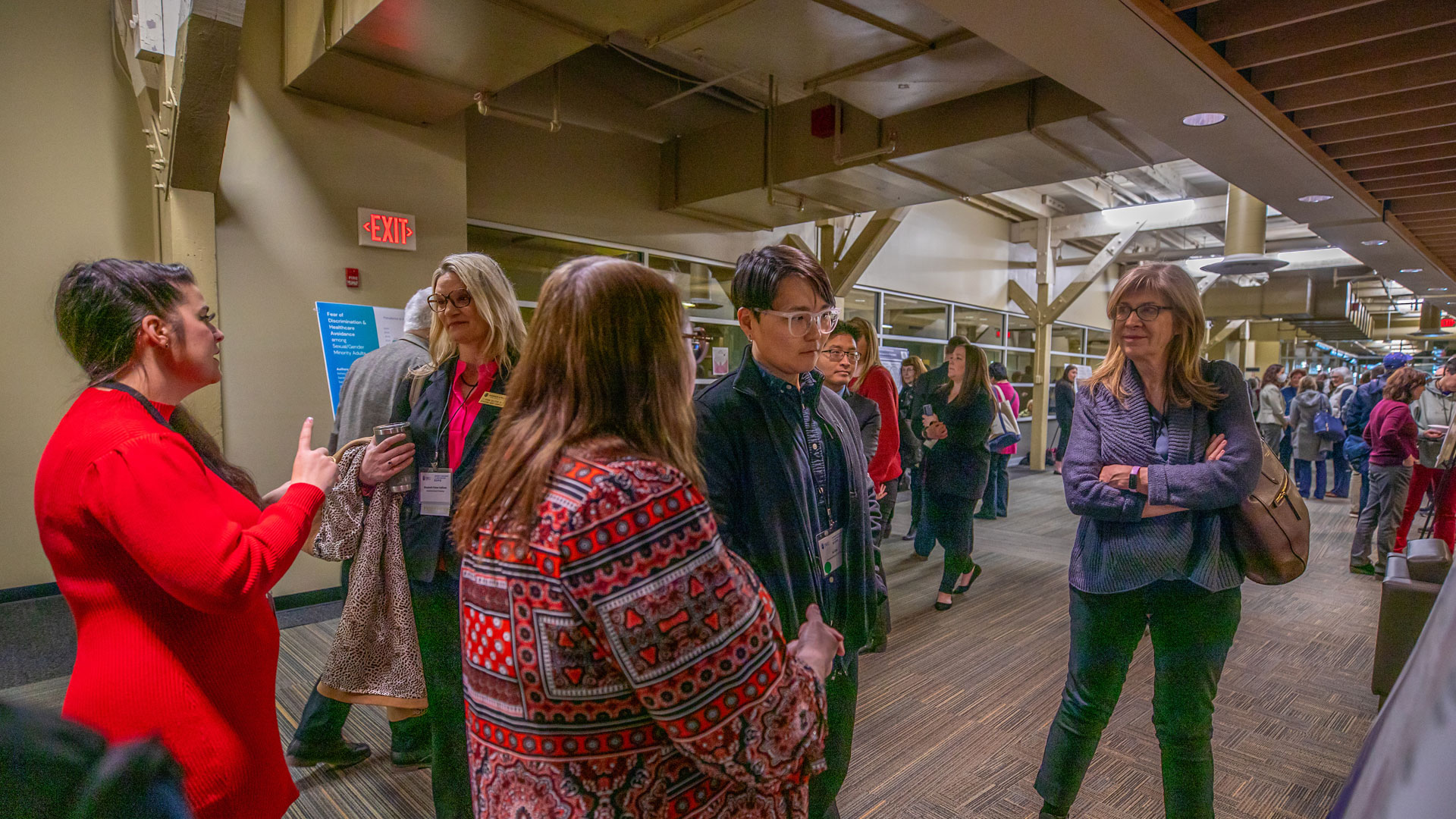 Students gather to chat and connect at networking event