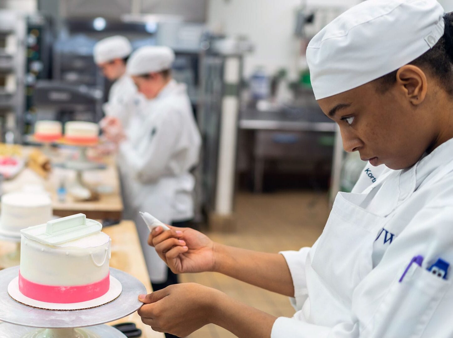student in baking lab