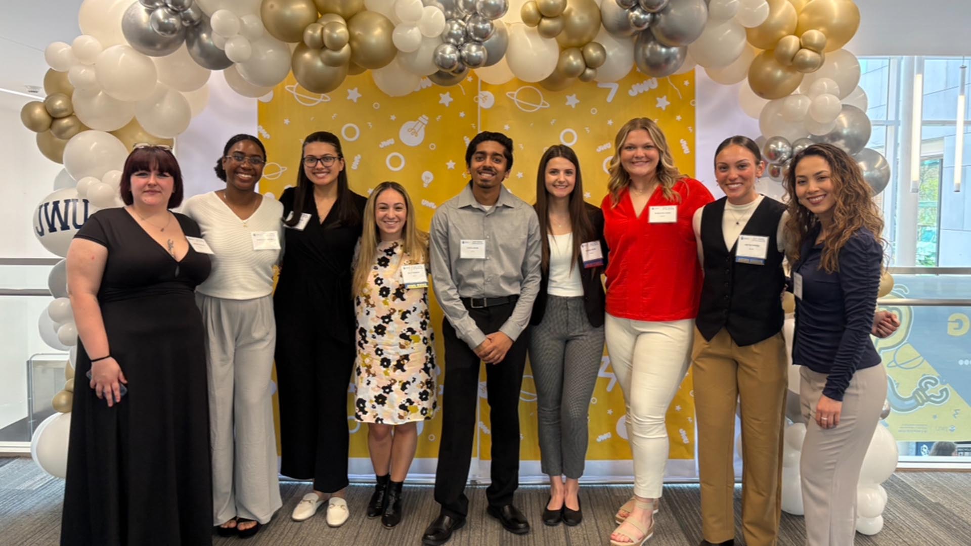 Public health students at event