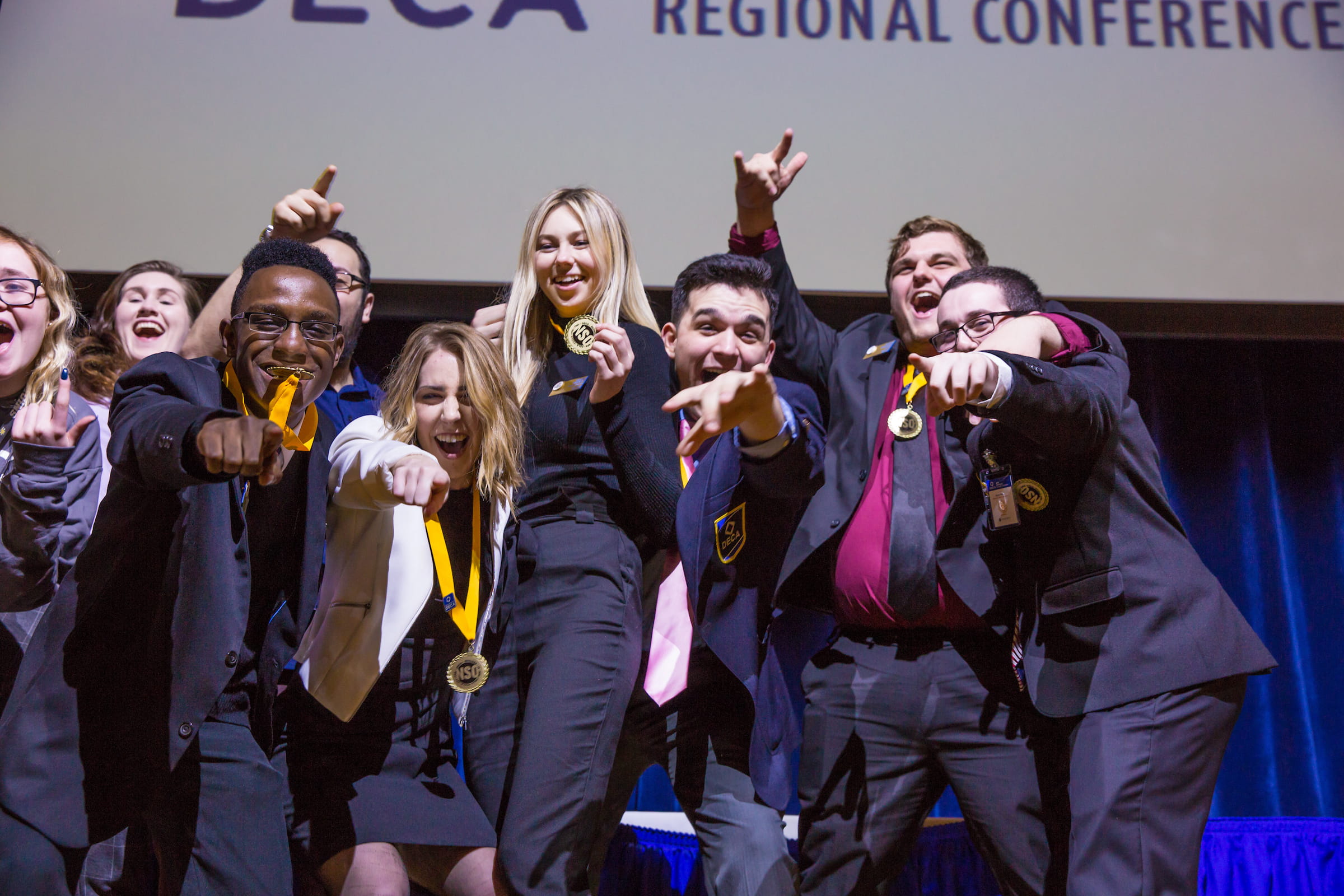 DECA students celebrate