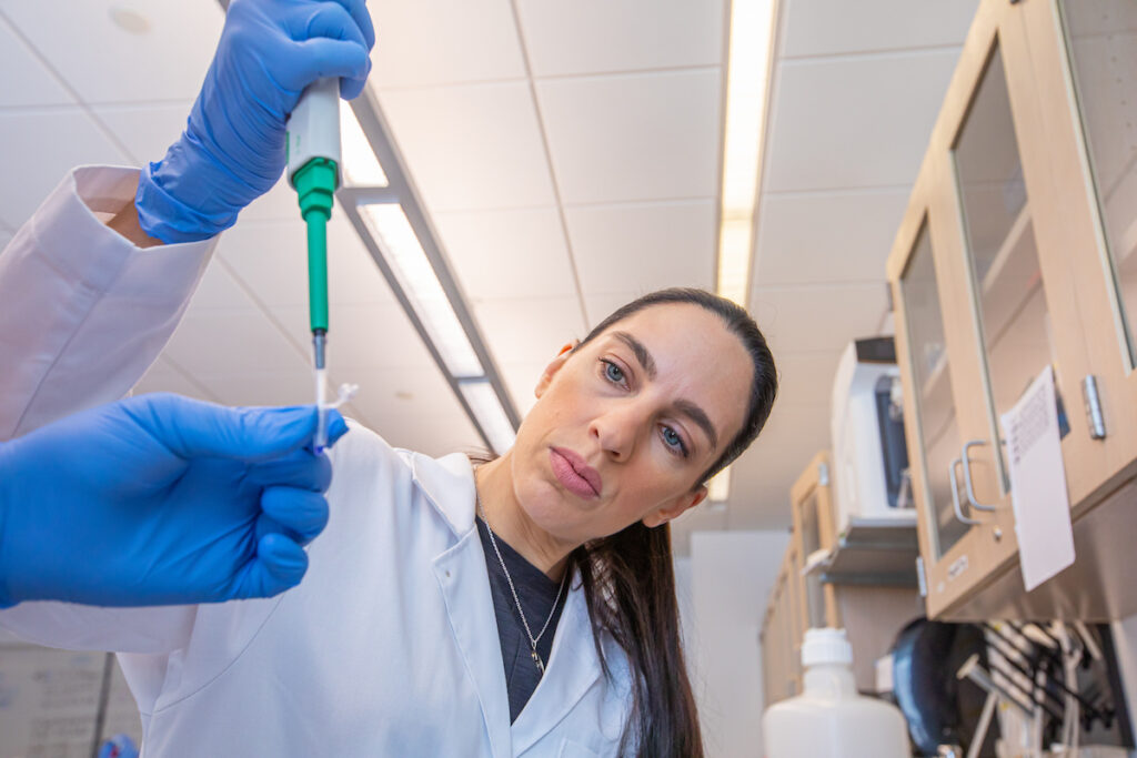 FEmale student in lab
