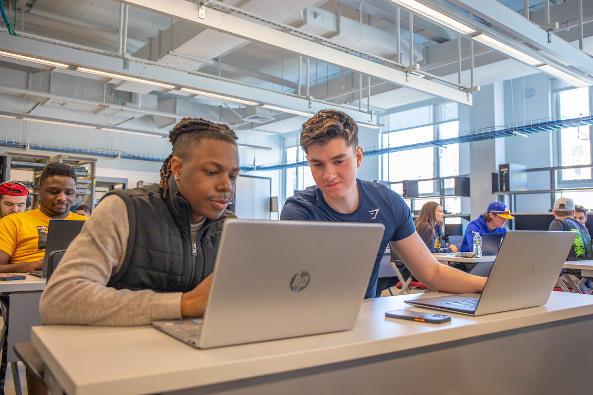 Computer Science students in lab classroom