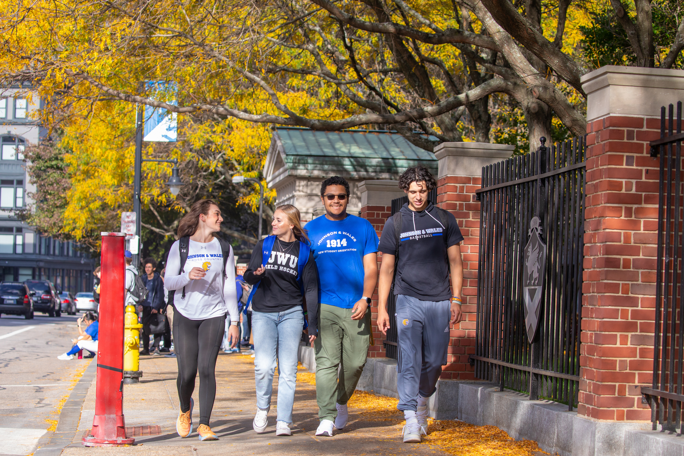 Students walling in front of Gaebe Commons