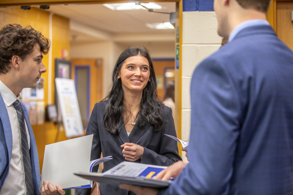 Students preparing for interviews