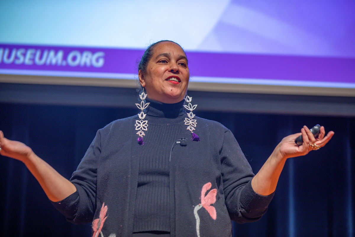 Loren Spears speaking to students