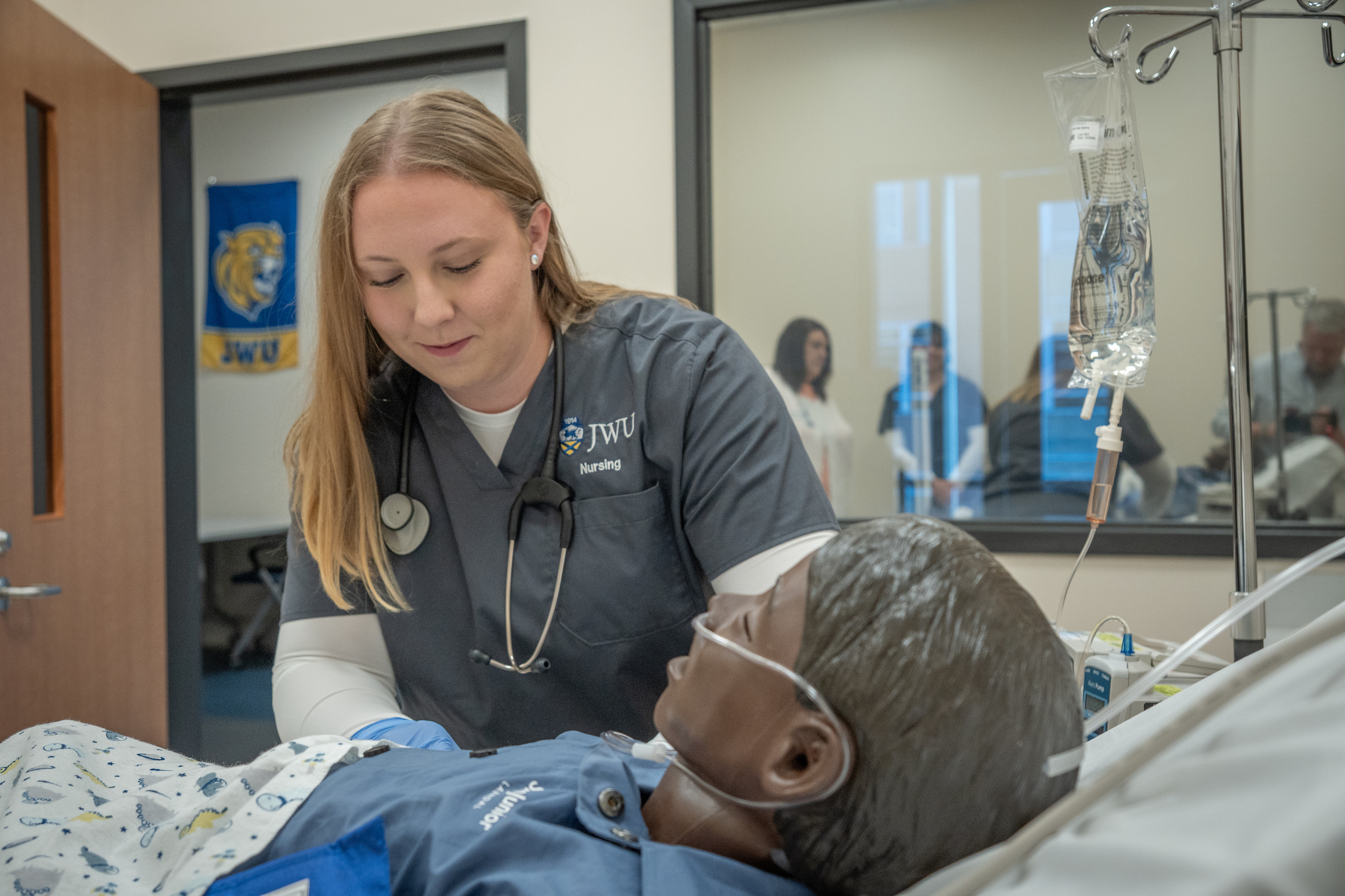 Nursing lab with student