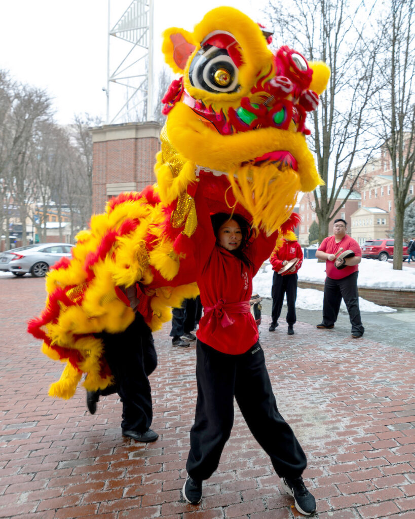 The Rhode Island Kung Fu Club performs a ceremonial dragon dance to celebrate the Lunar New Year.