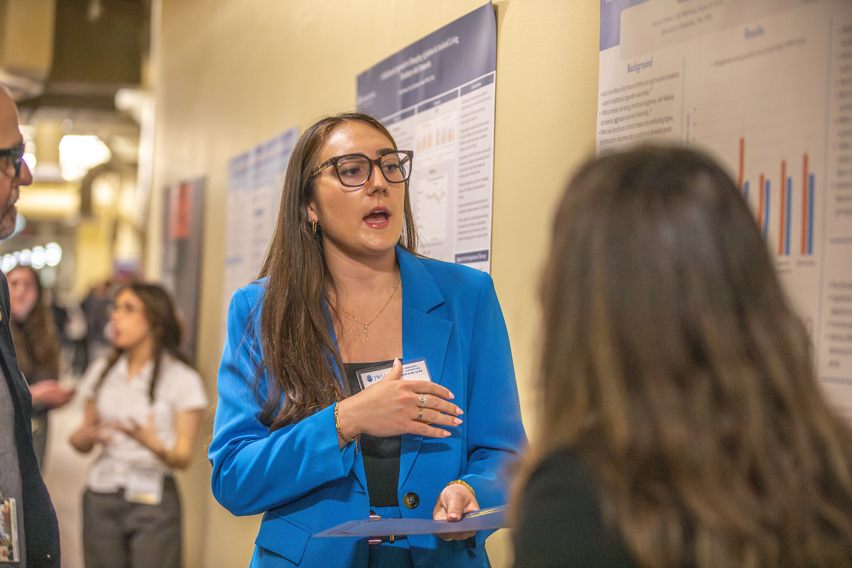 Student presents at the annual student symposium