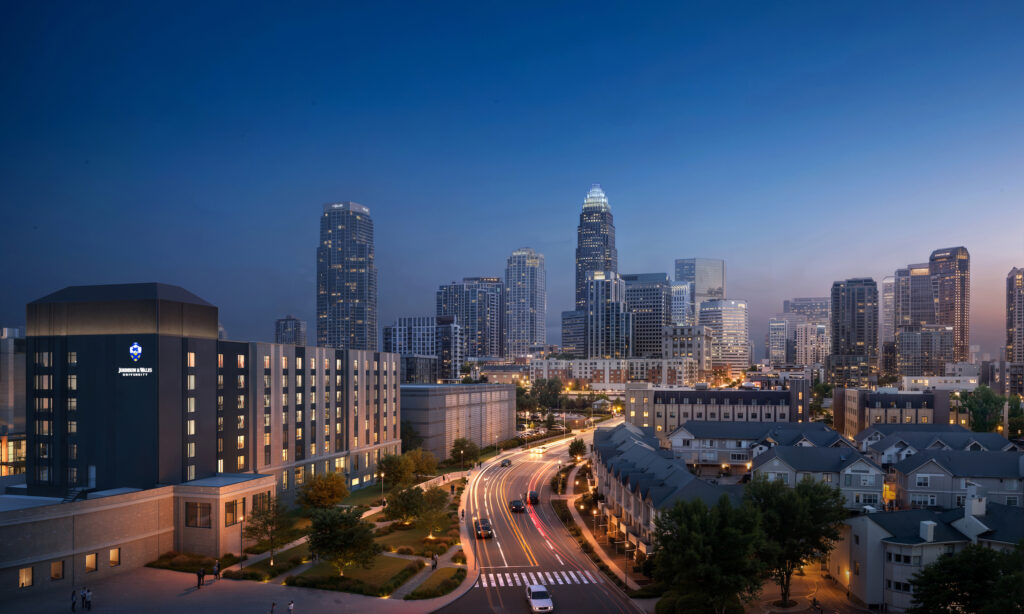 Downtown Charlotte skyline at night