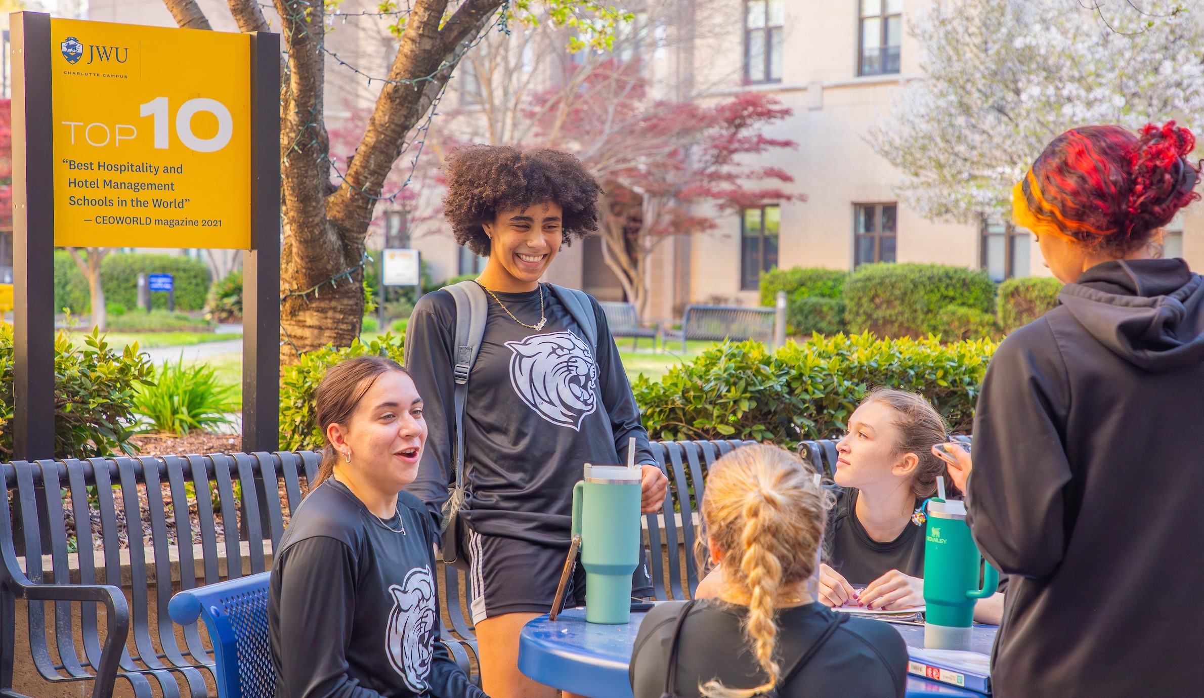 JWU students enjoy a beautiful day in the City