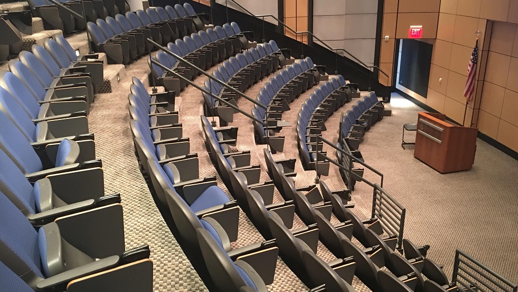 View of an empty Hance Auditorium, located in the Charlotte Academic Center.