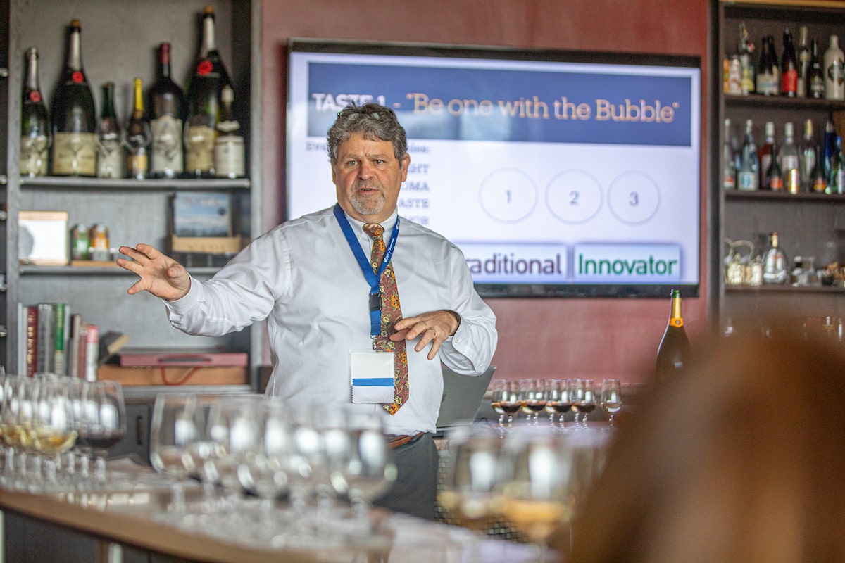 JWU Providence Associate Professor Marc DeMarchena leads a beverage tasting class during the annual FIT Symposium.
