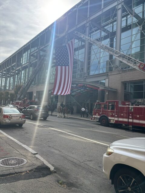 Outside the Rhode Island Convention Center.