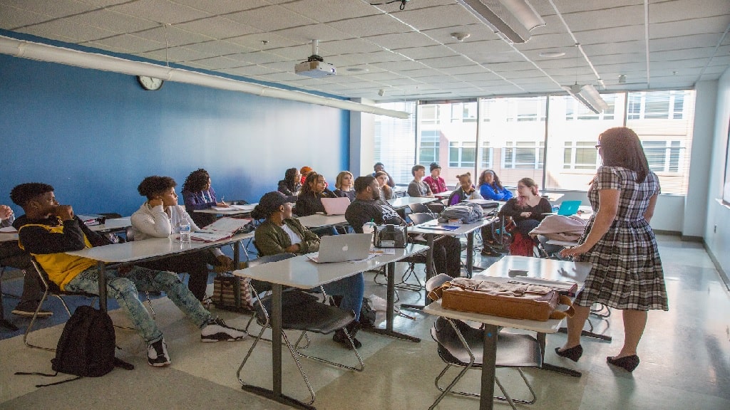 a professor teaching a class
