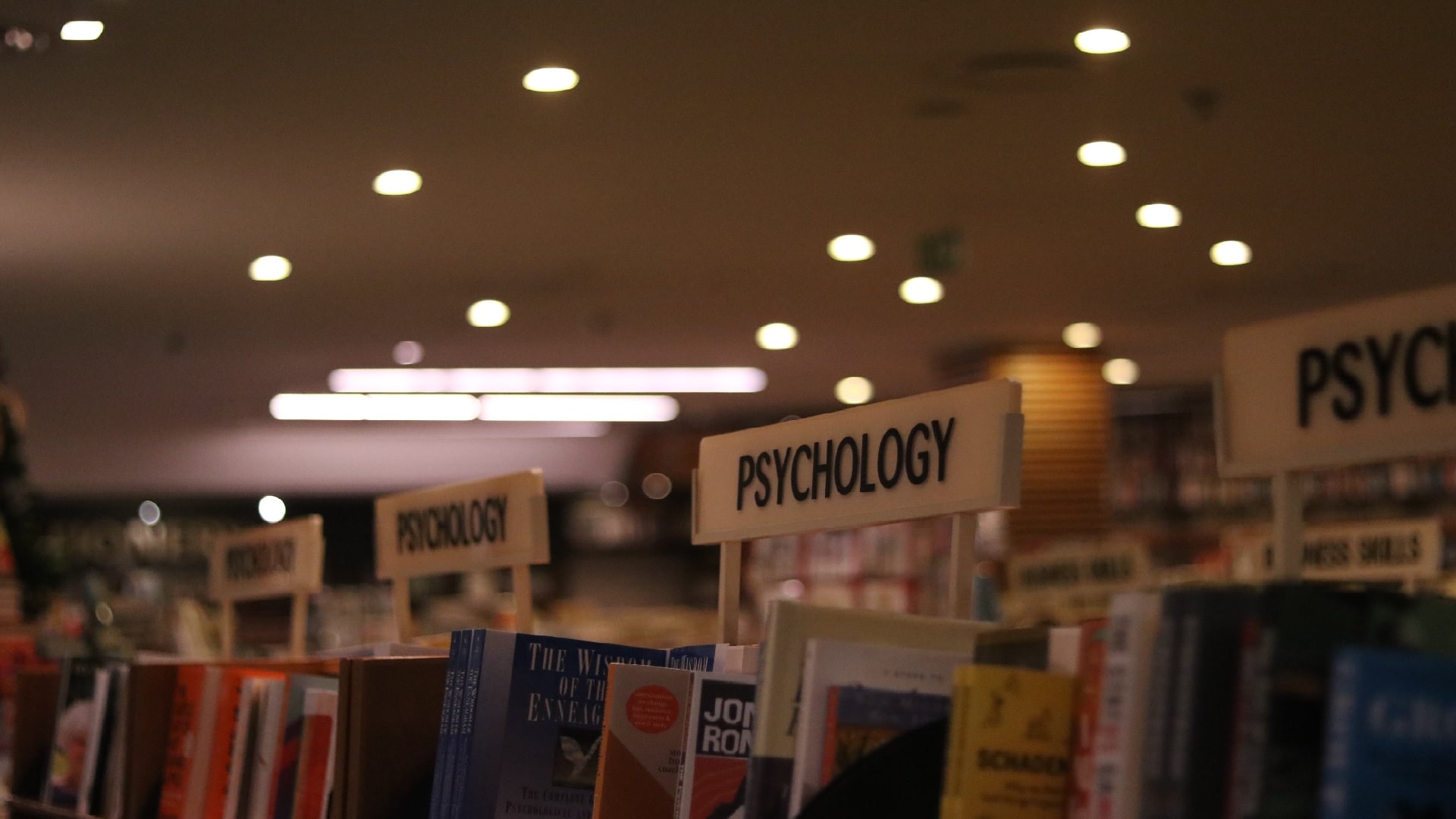 Library signage reading u0022Psychologyu0022