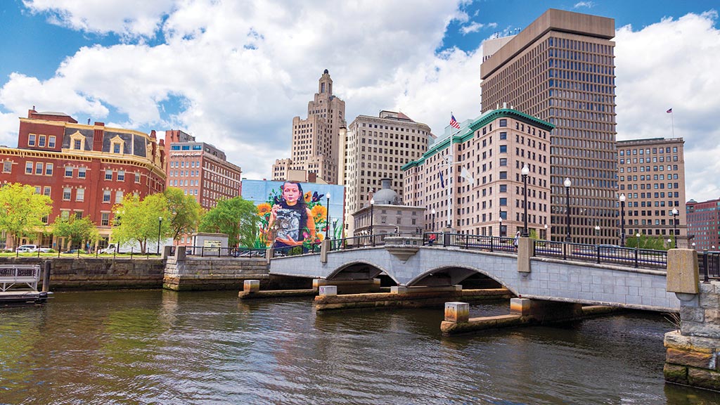 a photo of the Providence skyline featuring 