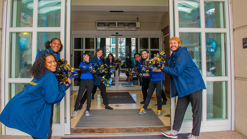 The CAT Ambassador team with pom poms