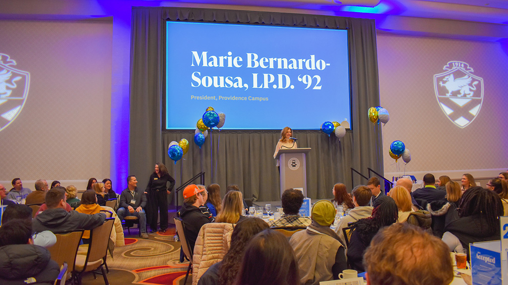 President Marie Bernardo- Sousa at Accepted Student Day