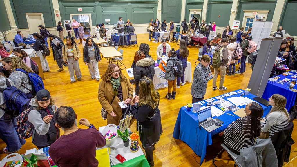 students and employers at 2025 Behavioral, Health & Sciences Career Fair