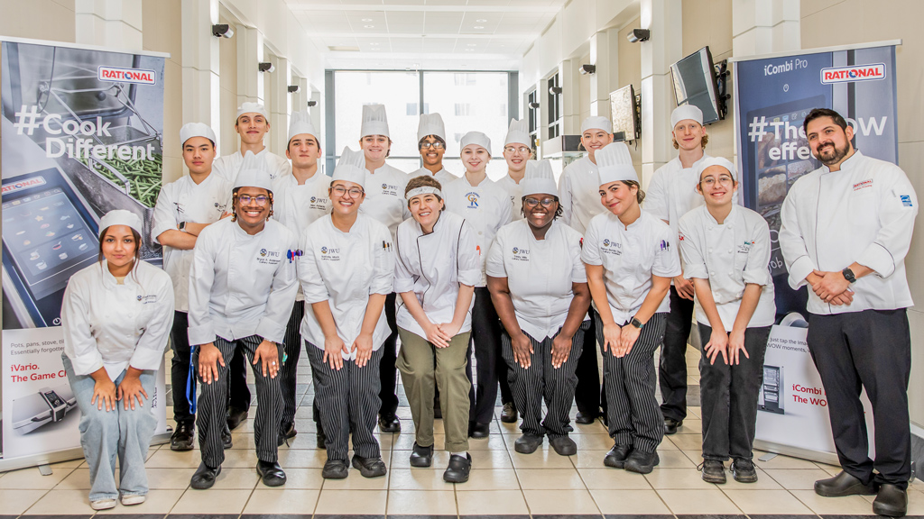 a group photo of the 2025 Future Food Scholarship Program participants and culinary assistants