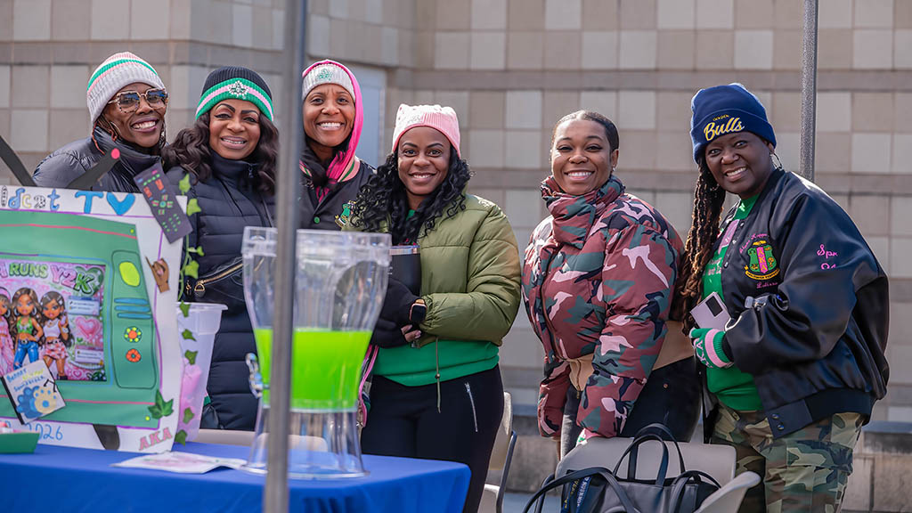 Students in winter jackets