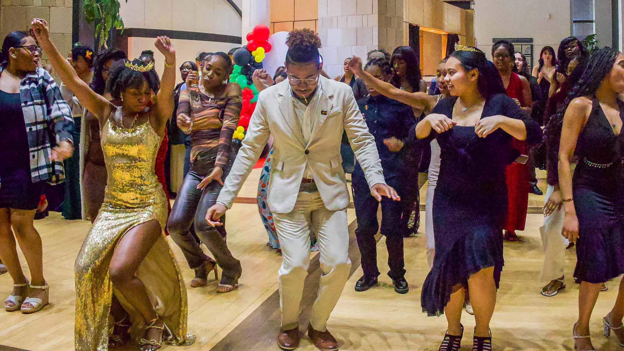 Students dancing