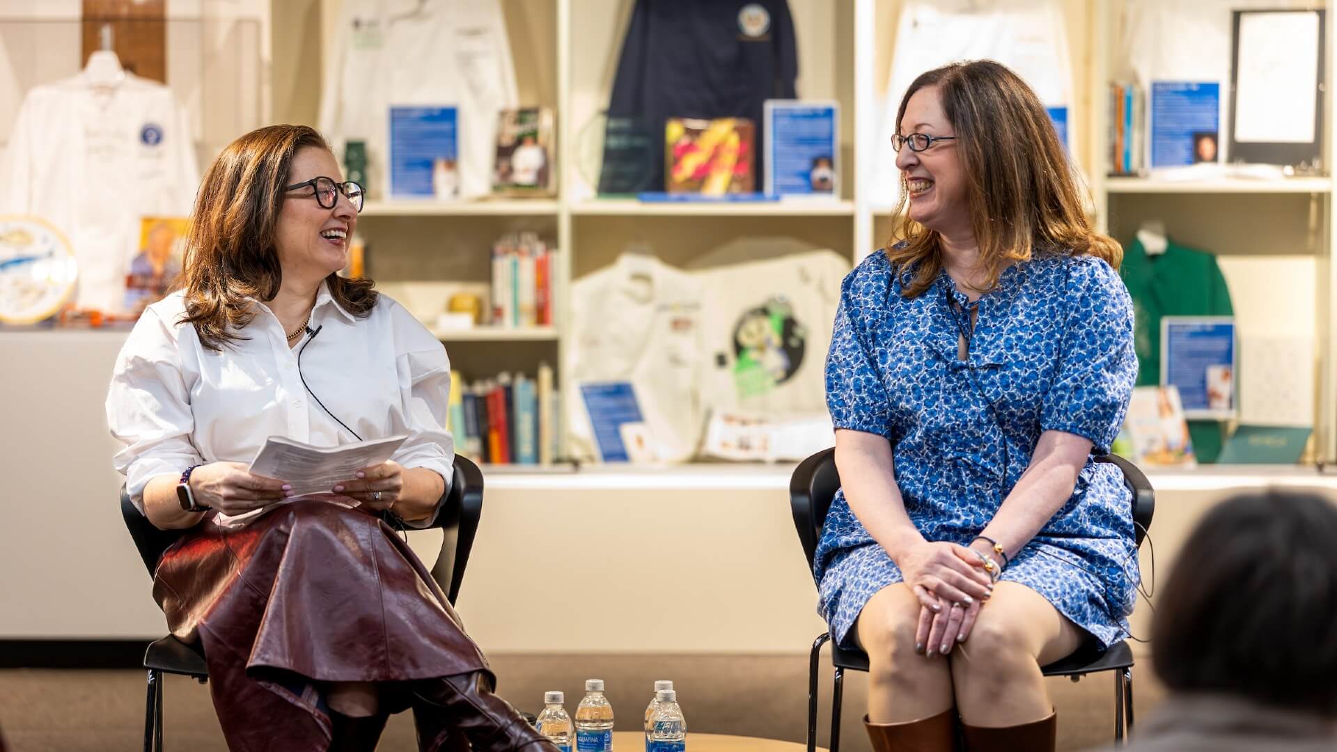 Yankee Magazineu2019s Senior Food Editor Amy Traverso and Elyse Major, a lifestyle journalist and editor-in-chief at Hey Rhody Media Co., speak at an event at JWU's Culinary Arts Museum.