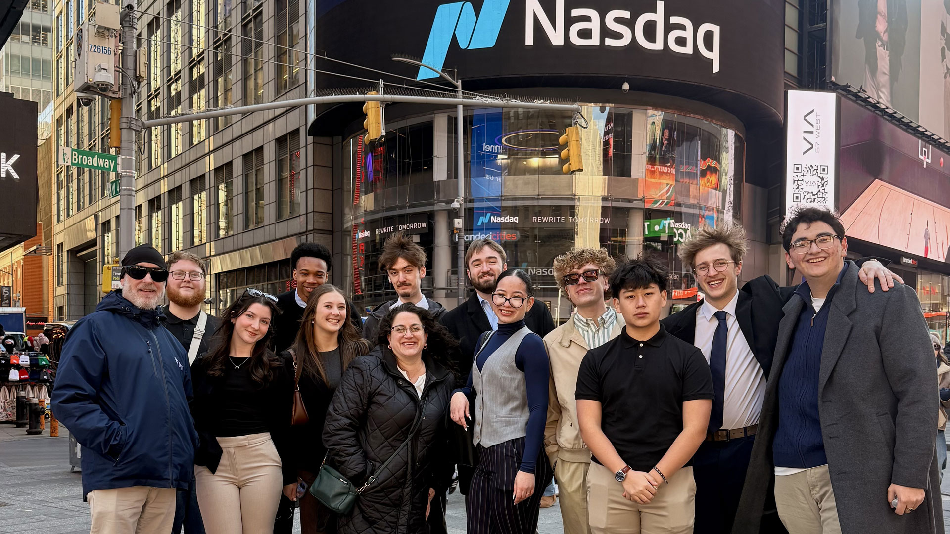 JWU students visiting Times Square